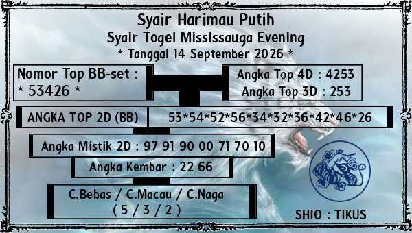 Syair Harimau Putih - Syair Togel Mississauga Evening
