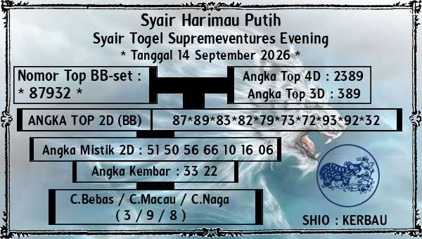 Syair Harimau Putih - Syair Togel Supremeventures Evening