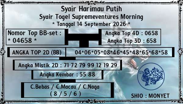 Syair Harimau Putih - Syair Togel Supremeventures Morning