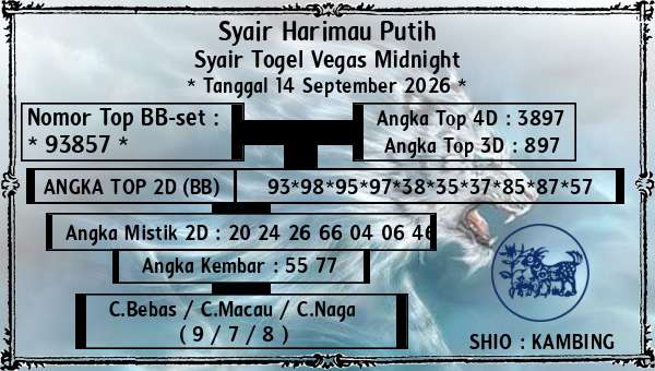 Syair Harimau Putih - Syair Togel Vegas Midnight
