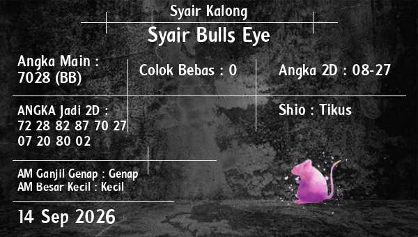Syair Kalong - Syair Bulls Eye