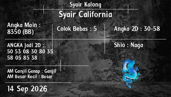Syair Kalong - Syair California