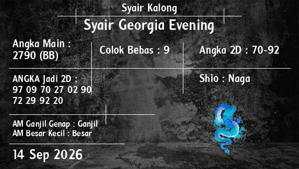 Syair Kalong - Syair Georgia Evening