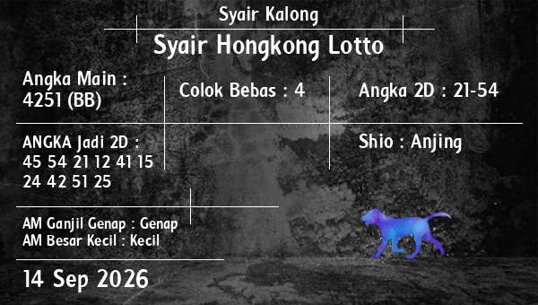 Syair Kalong - Syair Hongkong Lotto