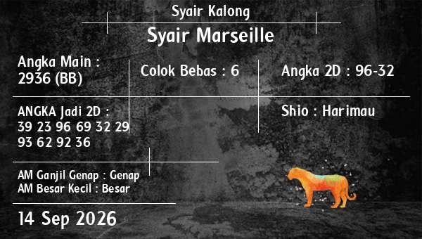 Syair Kalong - Syair Marseille