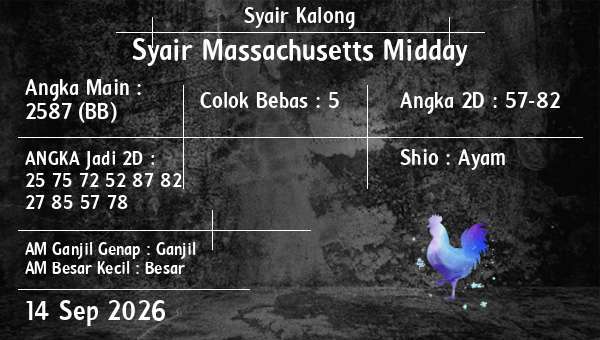 Syair Kalong - Syair Massachusetts Midday