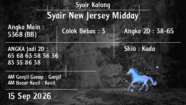 Syair Kalong - Syair New Jersey Midday