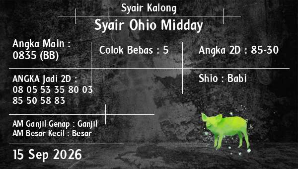 Syair Kalong - Syair Ohio Midday