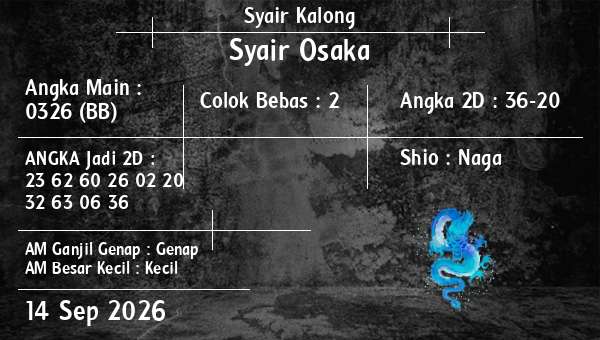 Syair Kalong - Syair Osaka