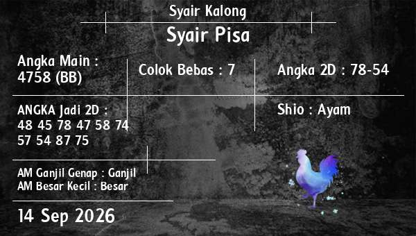 Syair Kalong - Syair Pisa