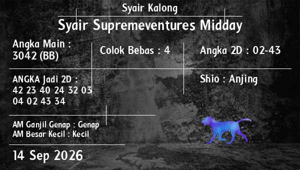 Syair Kalong - Syair Supremeventures Midday