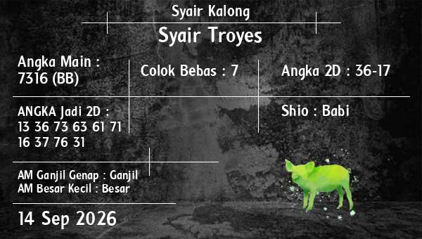 Syair Kalong - Syair Troyes