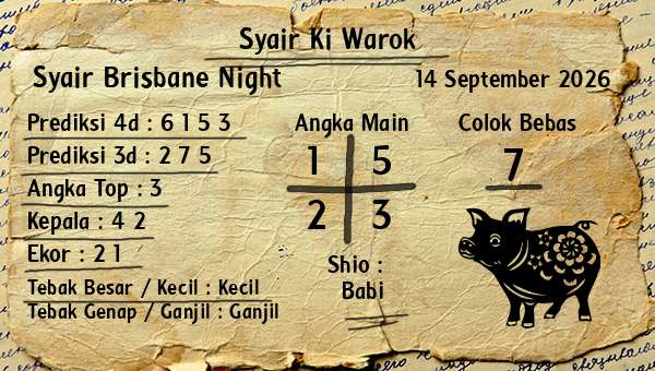 Syair Ki Warok - Syair Brisbane Night