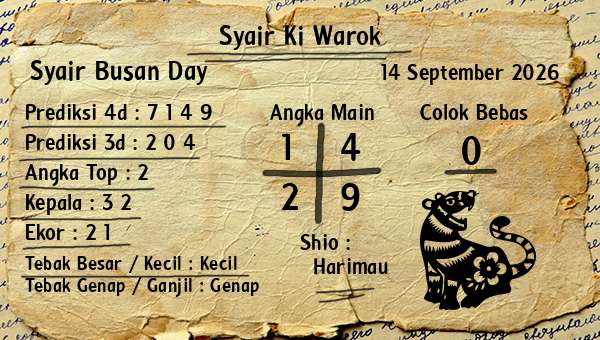 Syair Ki Warok - Syair Busan Day