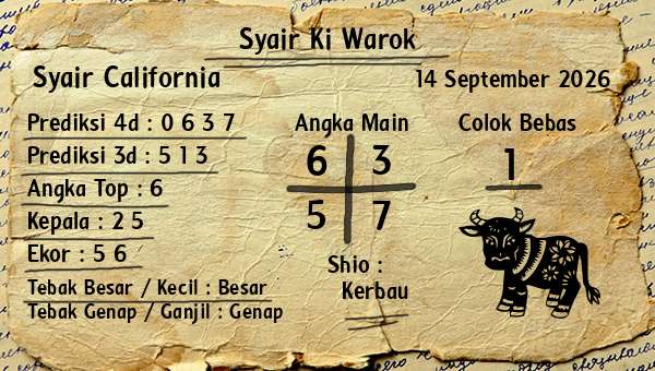 Syair Ki Warok - Syair California