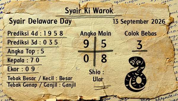 Syair Ki Warok - Syair Delaware Day