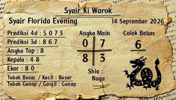 Syair Ki Warok - Syair Florida Evening