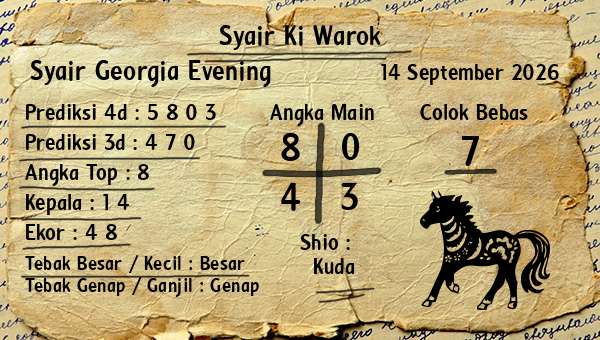 Syair Ki Warok - Syair Georgia Evening