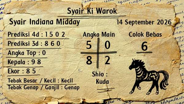 Syair Ki Warok - Syair Indiana Midday