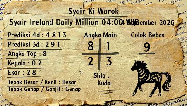 Syair Ki Warok - Syair Ireland Daily Million 04:00 WIB