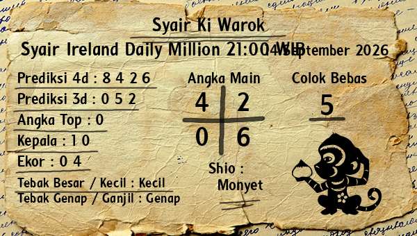 Syair Ki Warok - Syair Ireland Daily Million 21:00 WIB