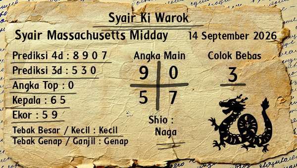 Syair Ki Warok - Syair Massachusetts Midday