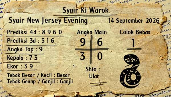 Syair Ki Warok - Syair New Jersey Evening