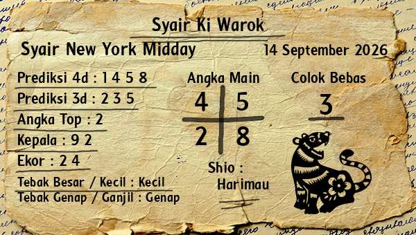 Syair Ki Warok - Syair New York Midday