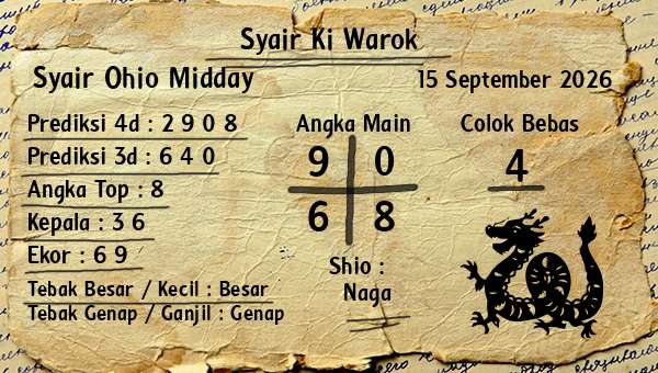 Syair Ki Warok - Syair Ohio Midday