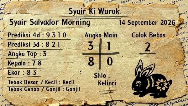 Syair Ki Warok - Syair Salvador Morning
