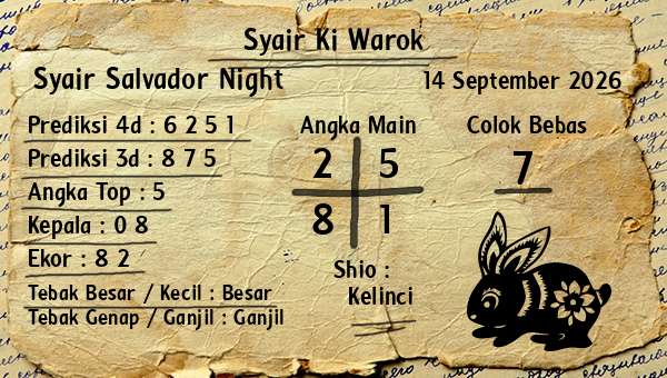 Syair Ki Warok - Syair Salvador Night