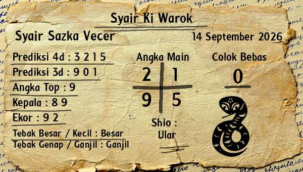 Syair Ki Warok - Syair Sazka Vecer