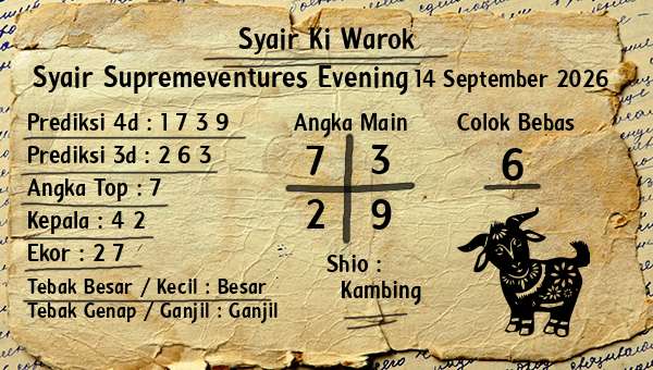 Syair Ki Warok - Syair Supremeventures Evening