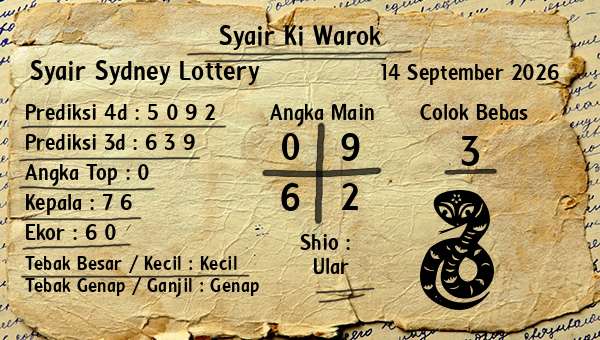 Syair Ki Warok - Syair Sydney Lottery