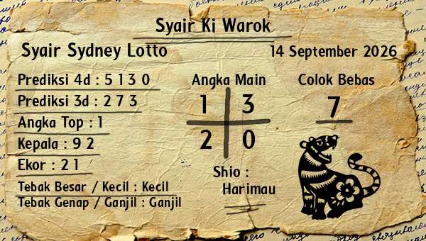 Syair Ki Warok - Syair Sydney Lotto
