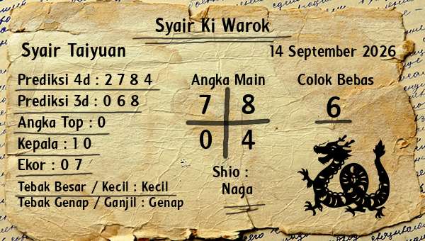 Syair Ki Warok - Syair Taiyuan
