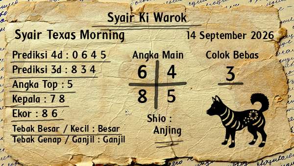 Syair Ki Warok - Syair Texas Morning