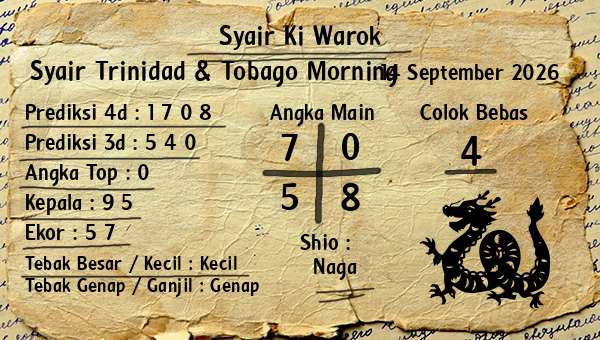 Syair Ki Warok - Syair Trinidad & Tobago Morning