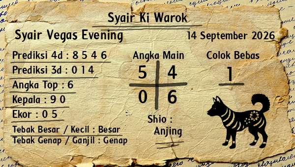 Syair Ki Warok - Syair Vegas Evening