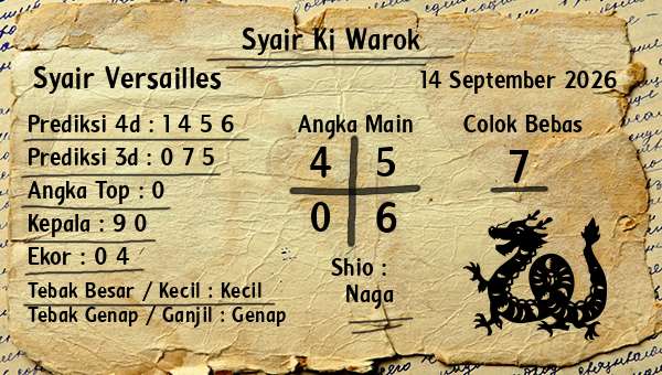 Syair Ki Warok - Syair Versailles