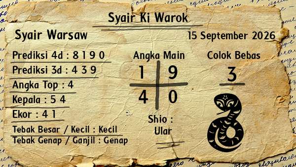 Syair Ki Warok - Syair Warsaw