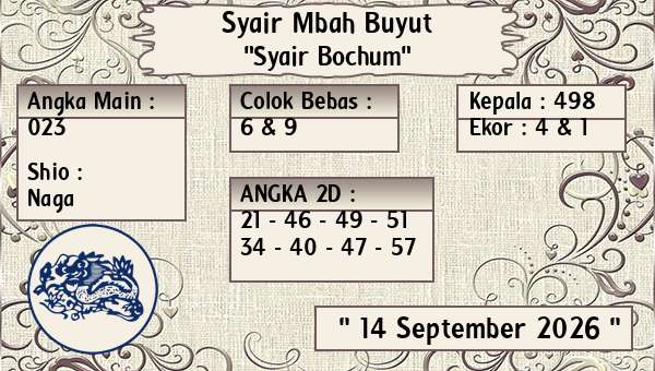 Syair Mbah Buyut - Syair Bochum