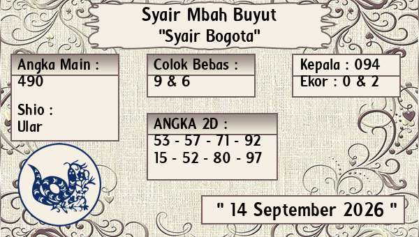 Syair Mbah Buyut - Syair Bogota