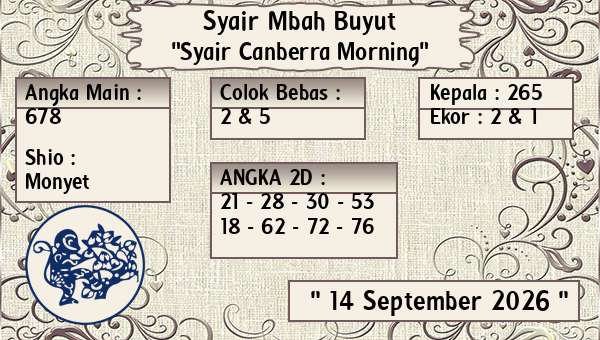 Syair Mbah Buyut - Syair Canberra Morning
