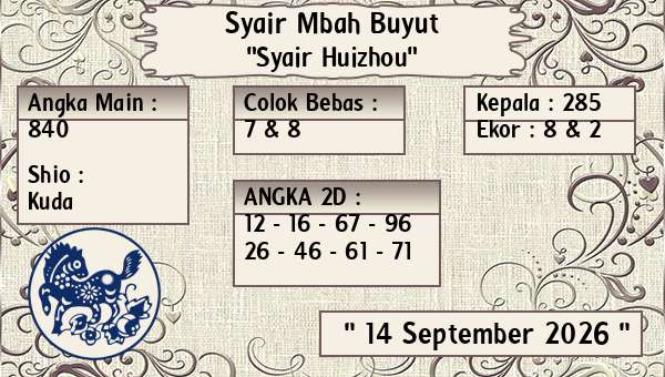 Syair Mbah Buyut - Syair Huizhou