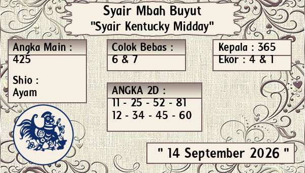 Syair Mbah Buyut - Syair Kentucky Midday