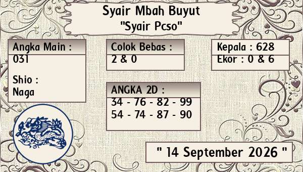 Syair Mbah Buyut - Syair Pcso