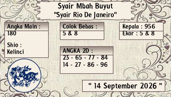 Syair Mbah Buyut - Syair Rio De Janeiro