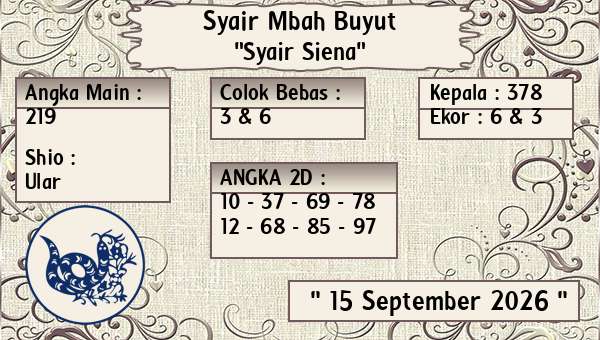 Syair Mbah Buyut - Syair Siena