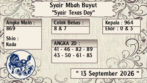 Syair Mbah Buyut - Syair Texas Day